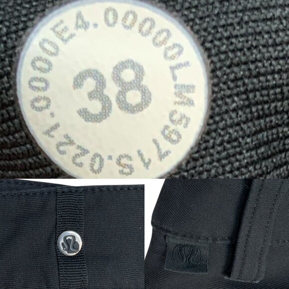Lululemon Mens ABC Slim Pant Warpstreme 38 Black Logo Pockets Zip Fly Flat Front - Picture 4 of 15